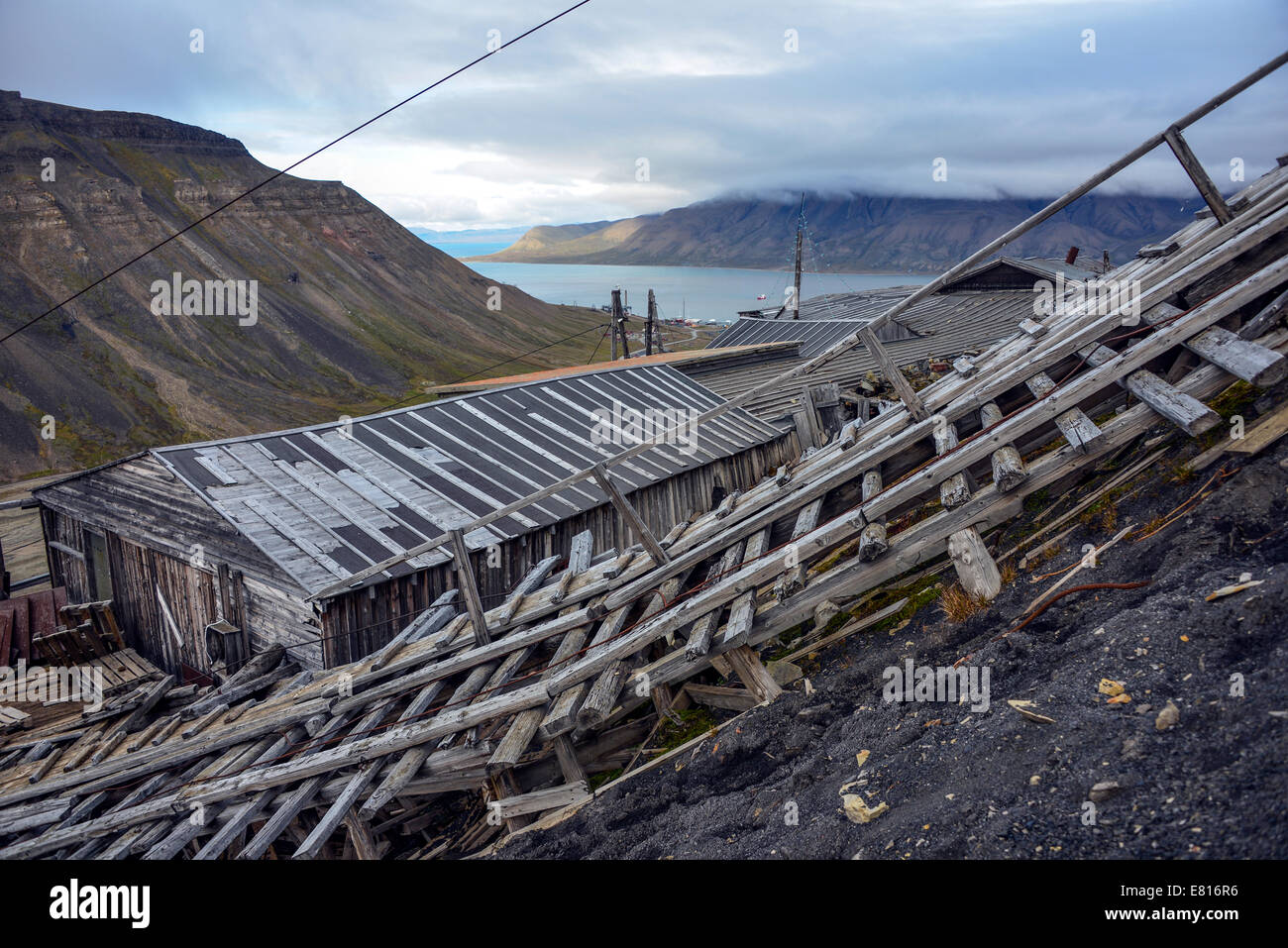 Pas de mine2 à Longyearbyen, Spitsbergen, Svalbard Banque D'Images