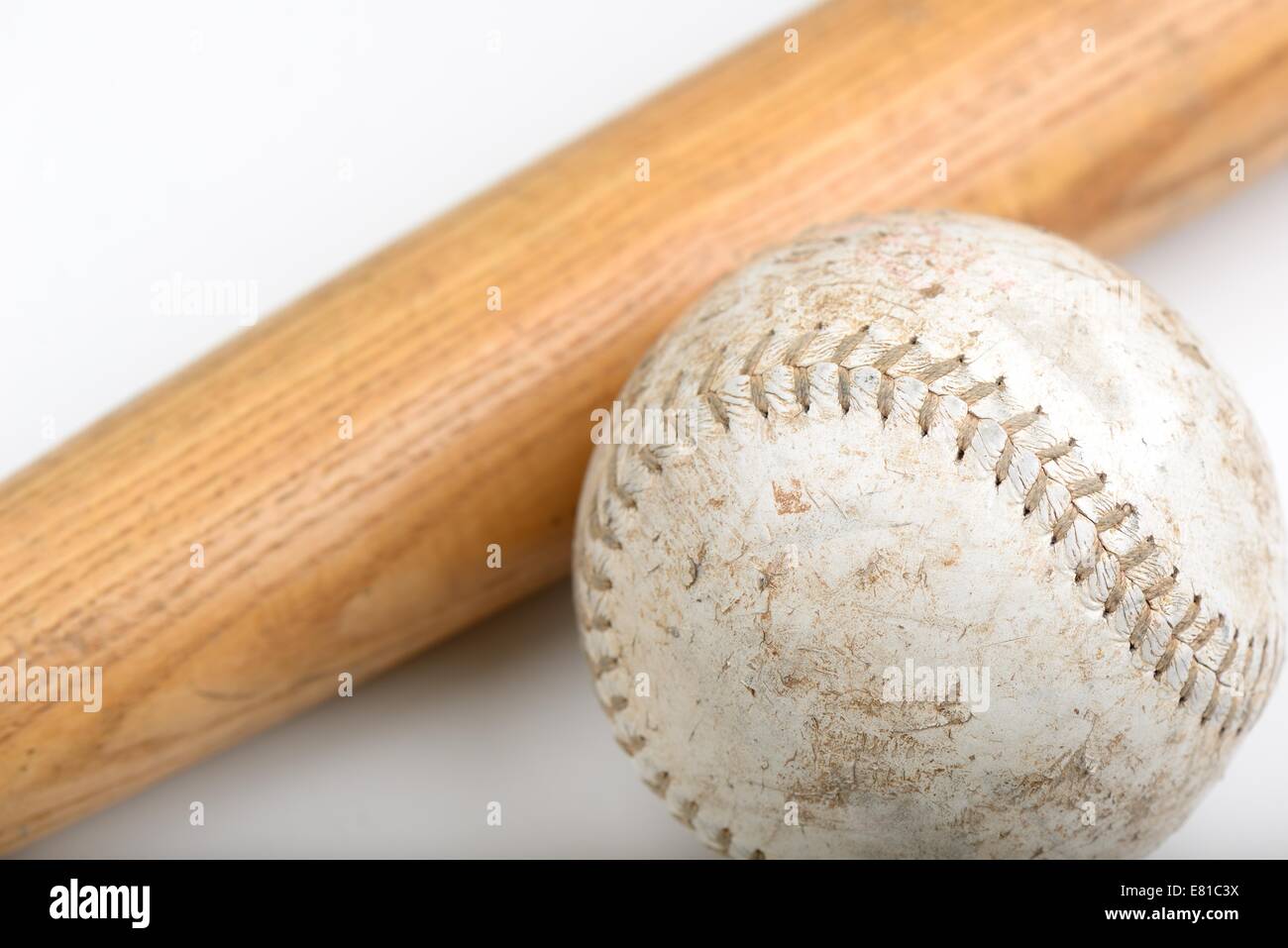 Batte de baseball et de softball en bois Banque D'Images