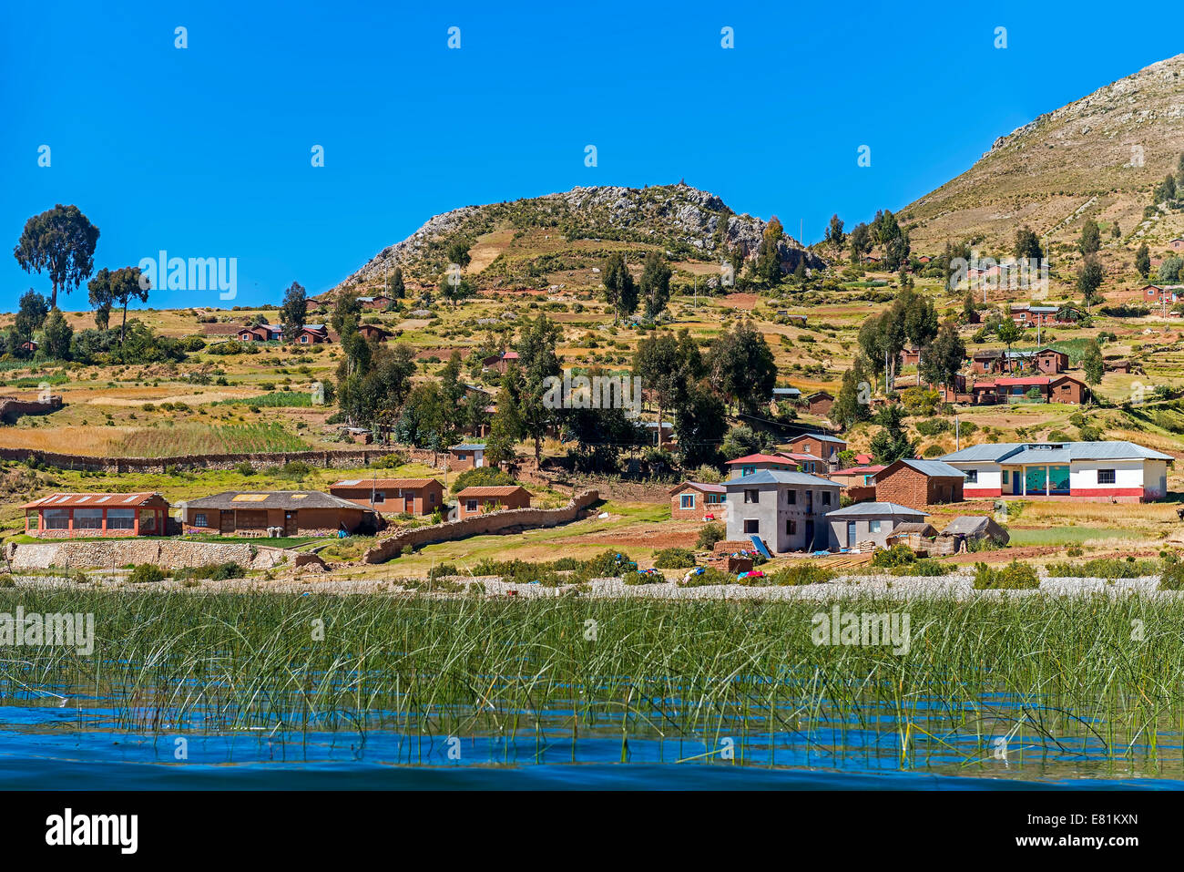 L'île de Taquile ou Intika Island, lac Titicaca, Pérou Banque D'Images