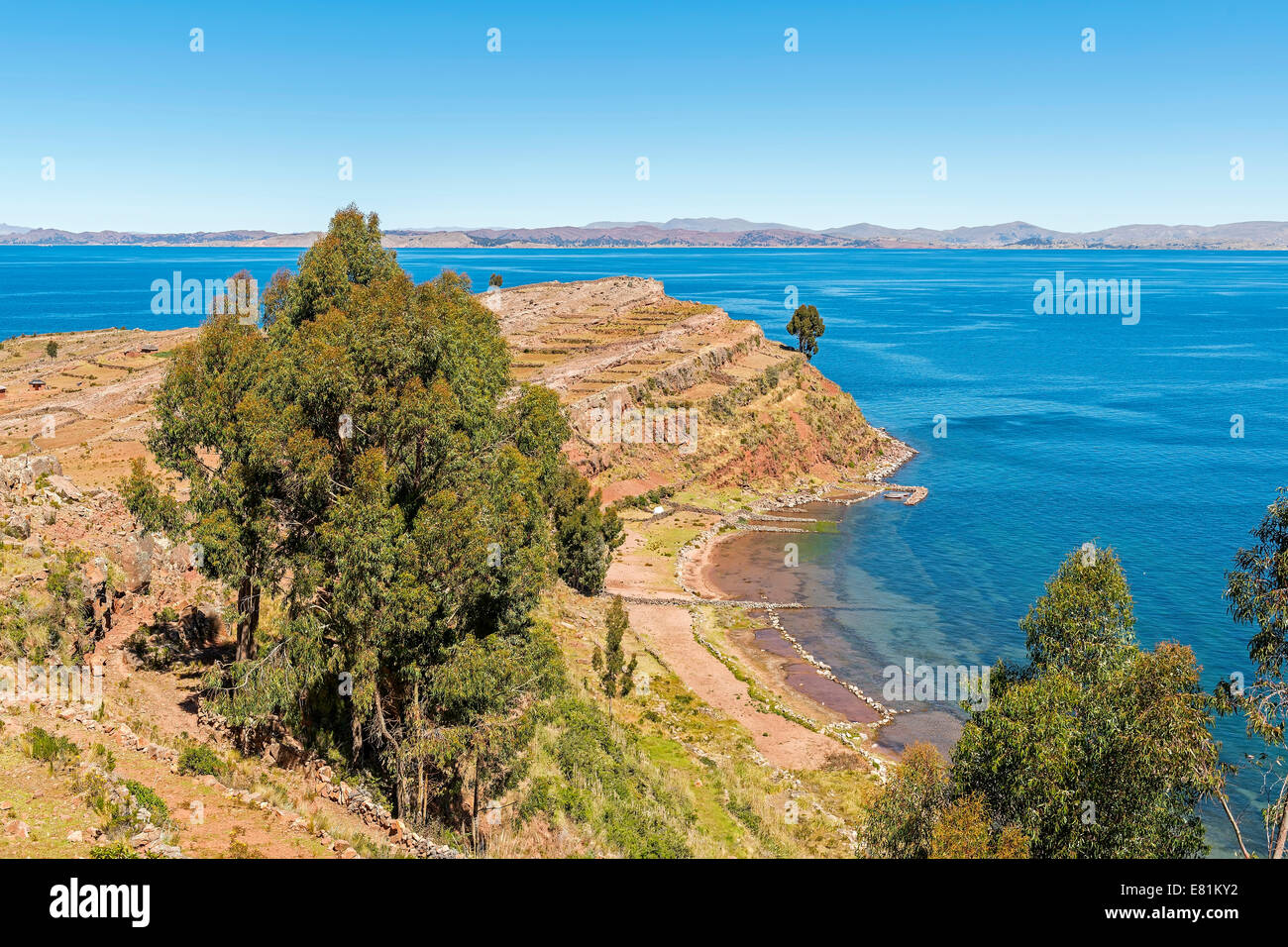 L'île de Taquile ou Intika Island, lac Titicaca, Pérou Banque D'Images