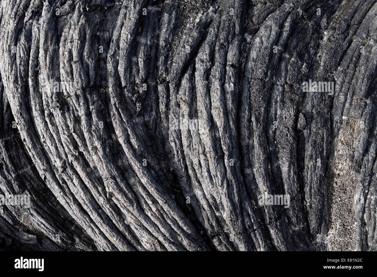 Ropy lava, monument naturel de Tubo de Todoque Volcánico près de Las Canarias, coulées à partir de 1949, La Palma, Canary Islands, Spain Banque D'Images