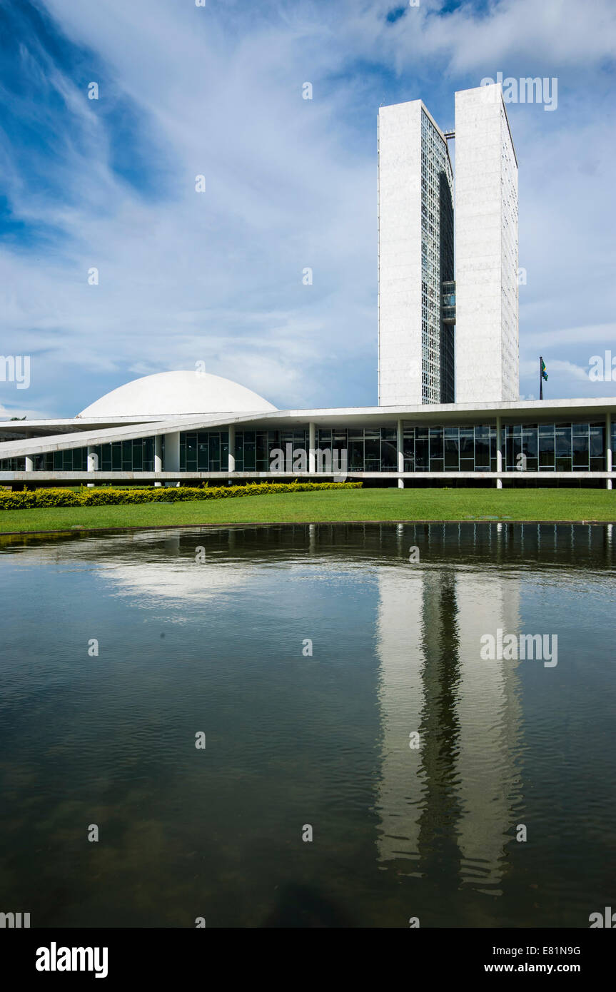 Le Congrès brésilien, Brasília, Brésil Banque D'Images