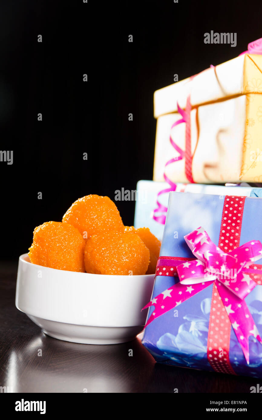 Festival indien Diwali Bonbons avec don Banque D'Images