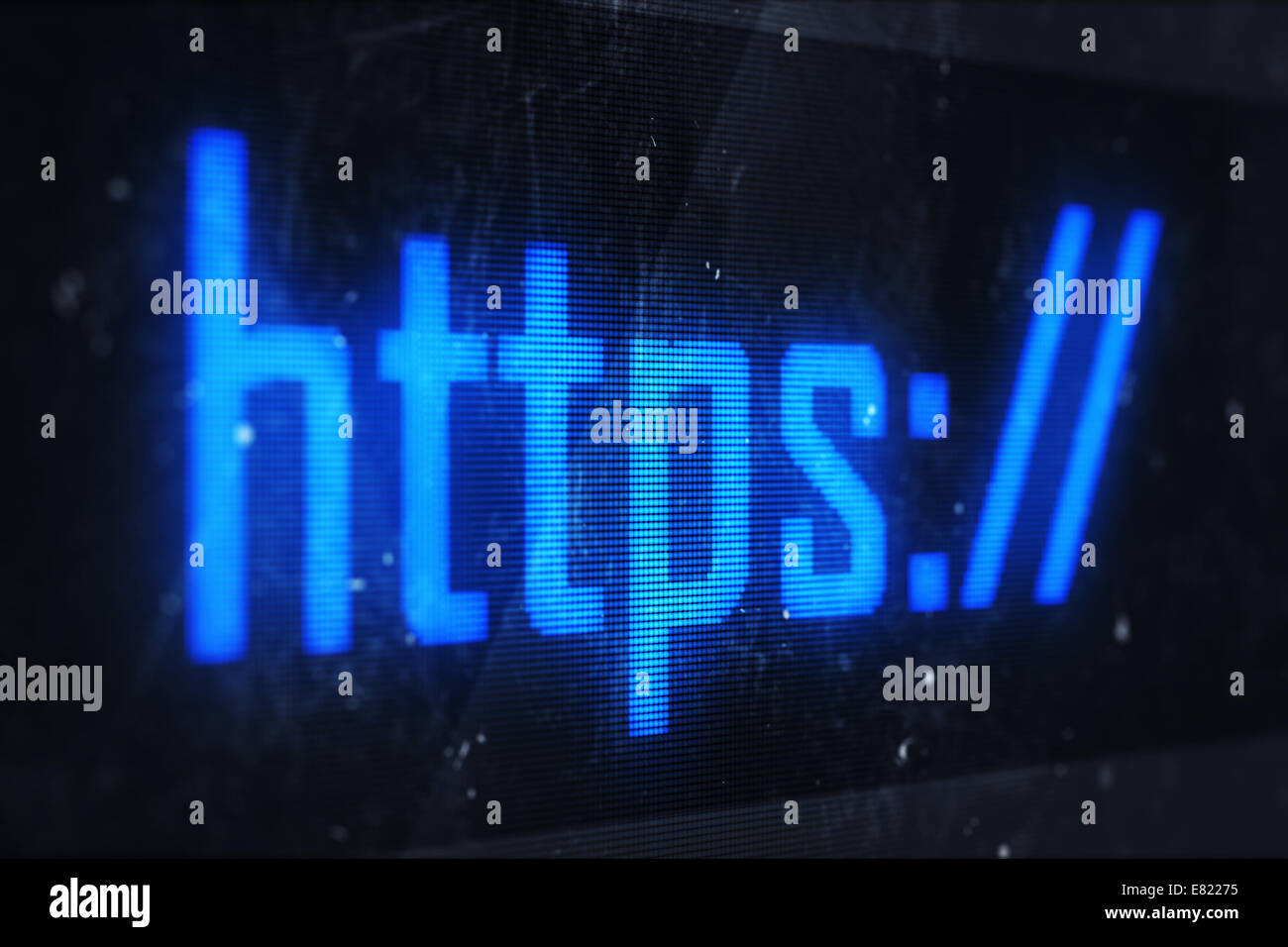 Concept HTTPS. Le commerce, la technologie, internet et réseaux concept - texte sur les écrans virtuels HTTPS Banque D'Images