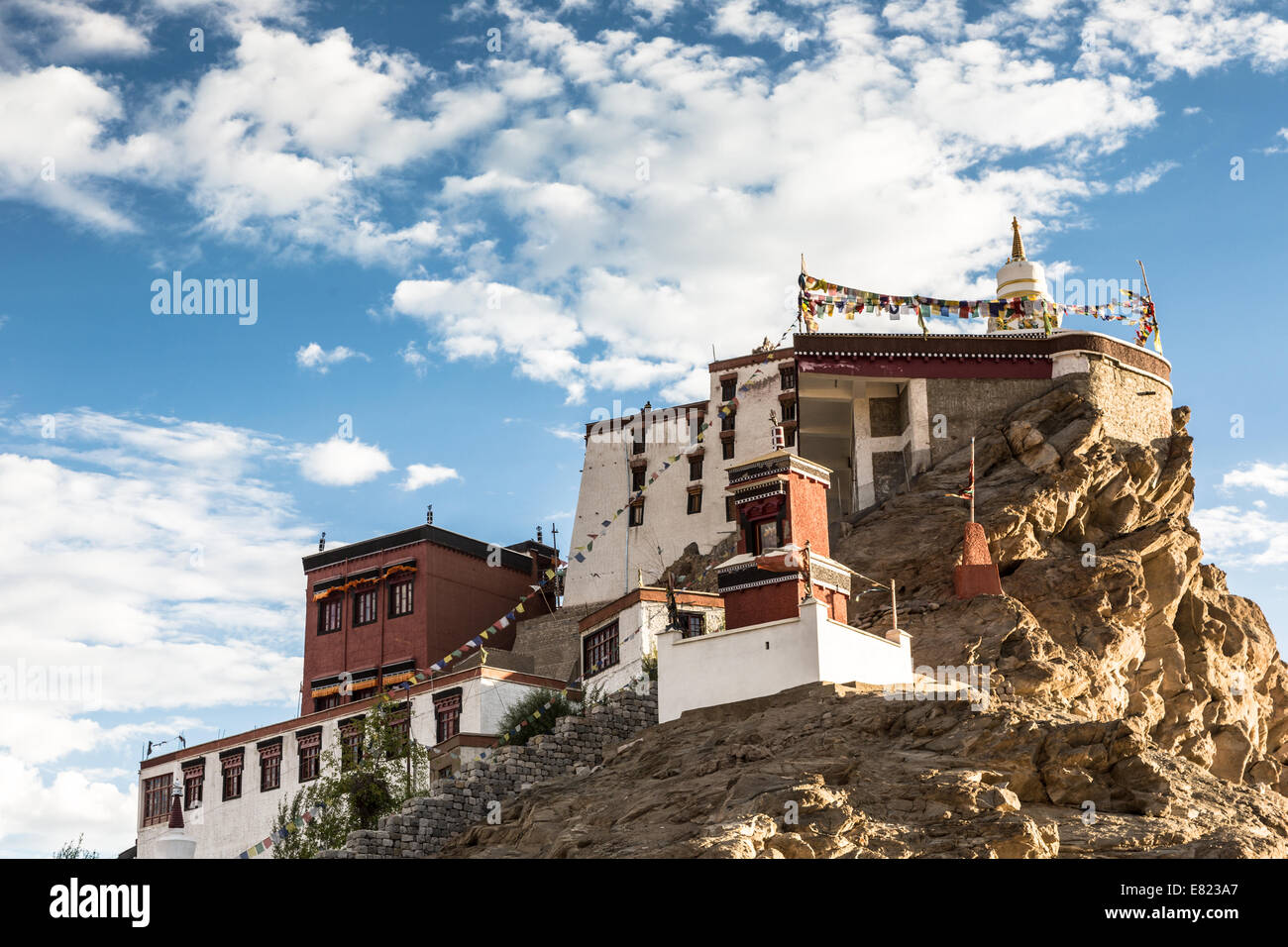 Thiksey Gompa, un monastère bouddhiste tibétain au Ladakh, Inde Banque D'Images
