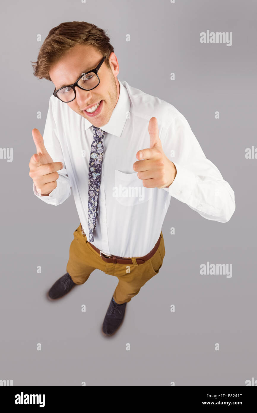 Jeune businessman showing Thumbs up Banque D'Images