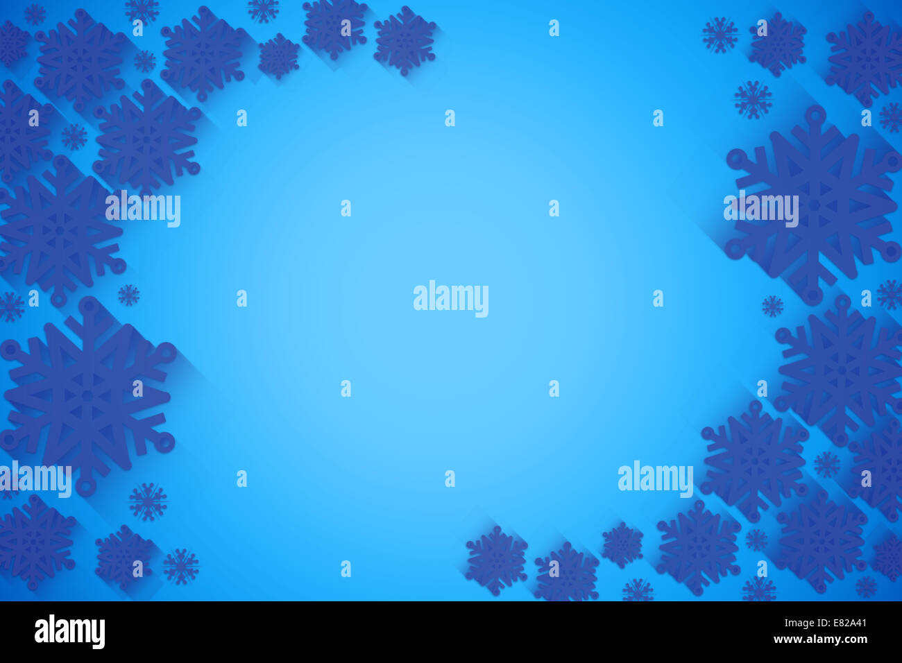Blue snowflake frame pattern design Banque D'Images