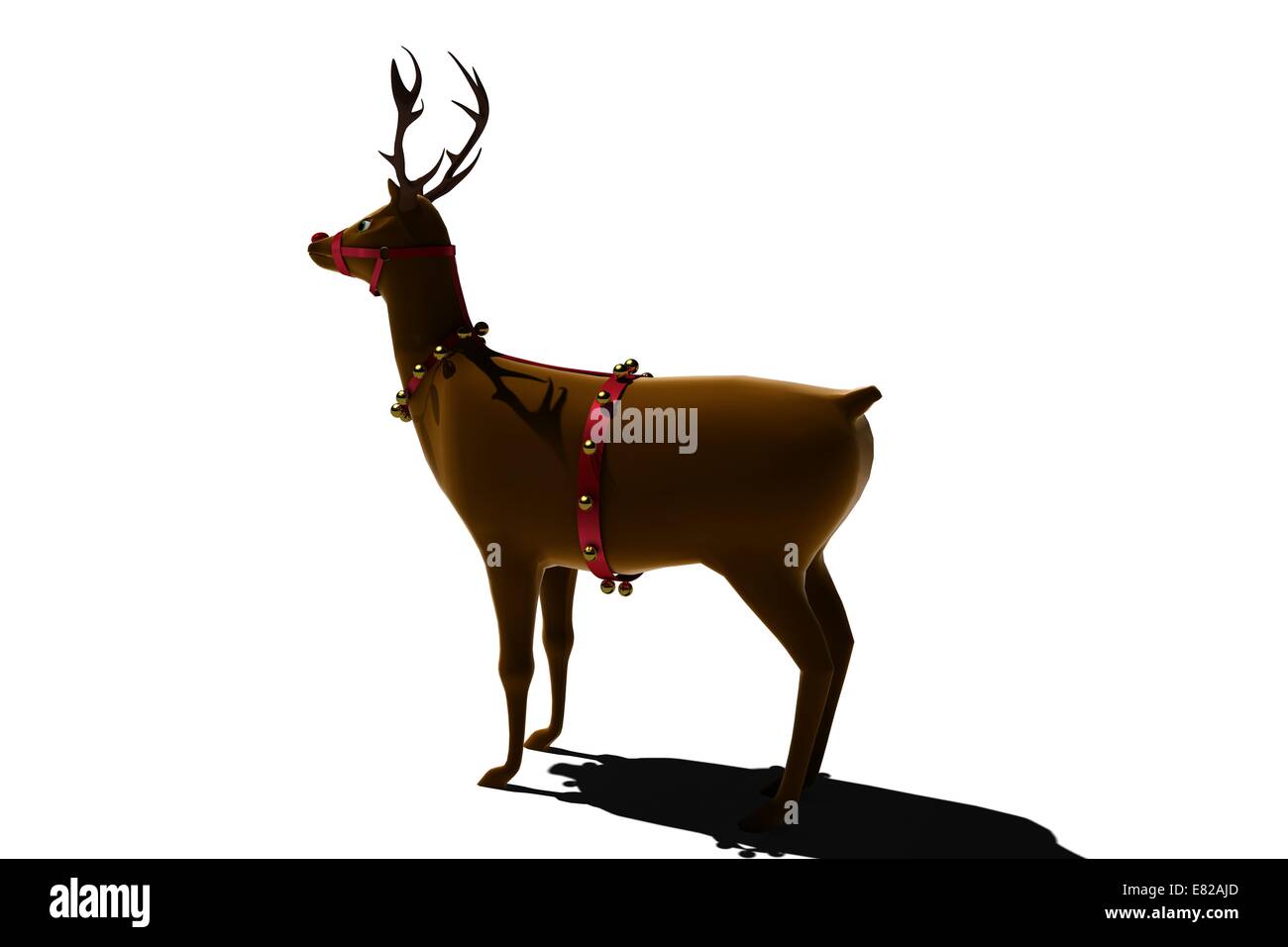 Santas numérique avec des cloches de rennes Banque D'Images