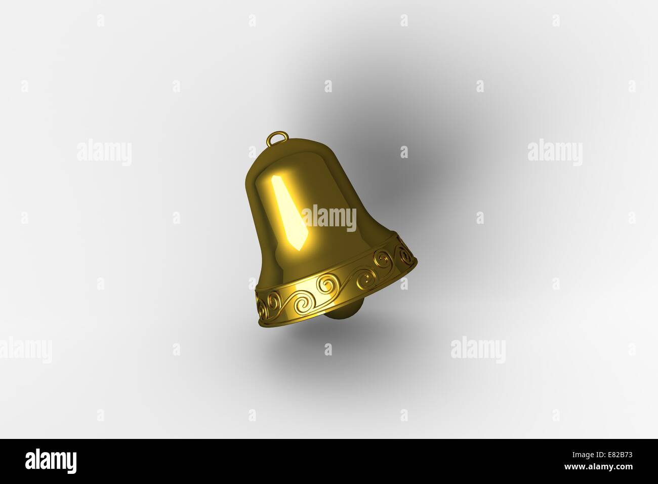Généré numériquement golden christmas bell Banque D'Images