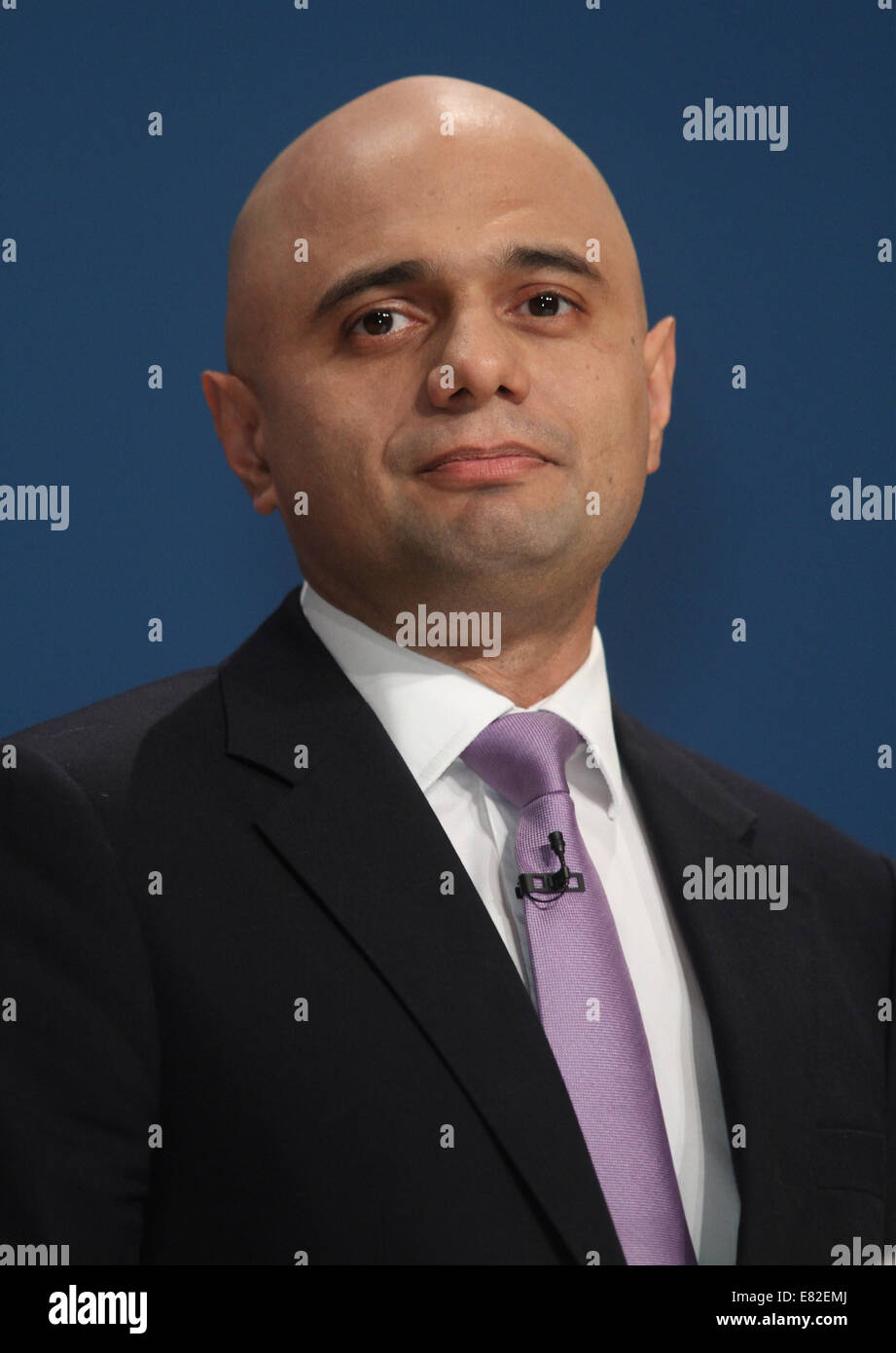 SAJID JAVID DÉPUTÉ SECRÉTAIRE D'ÉTAT À LA CULTURE 29 septembre 2014 CPI BIRMINGHAM ENGLAND Banque D'Images