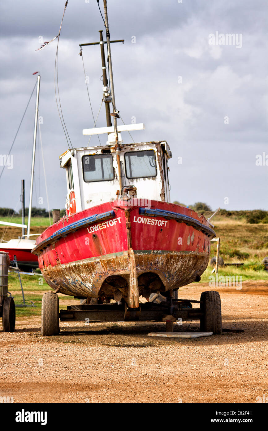 Bateau de pêche, Moreston,quai de Norfolk, UK Banque D'Images