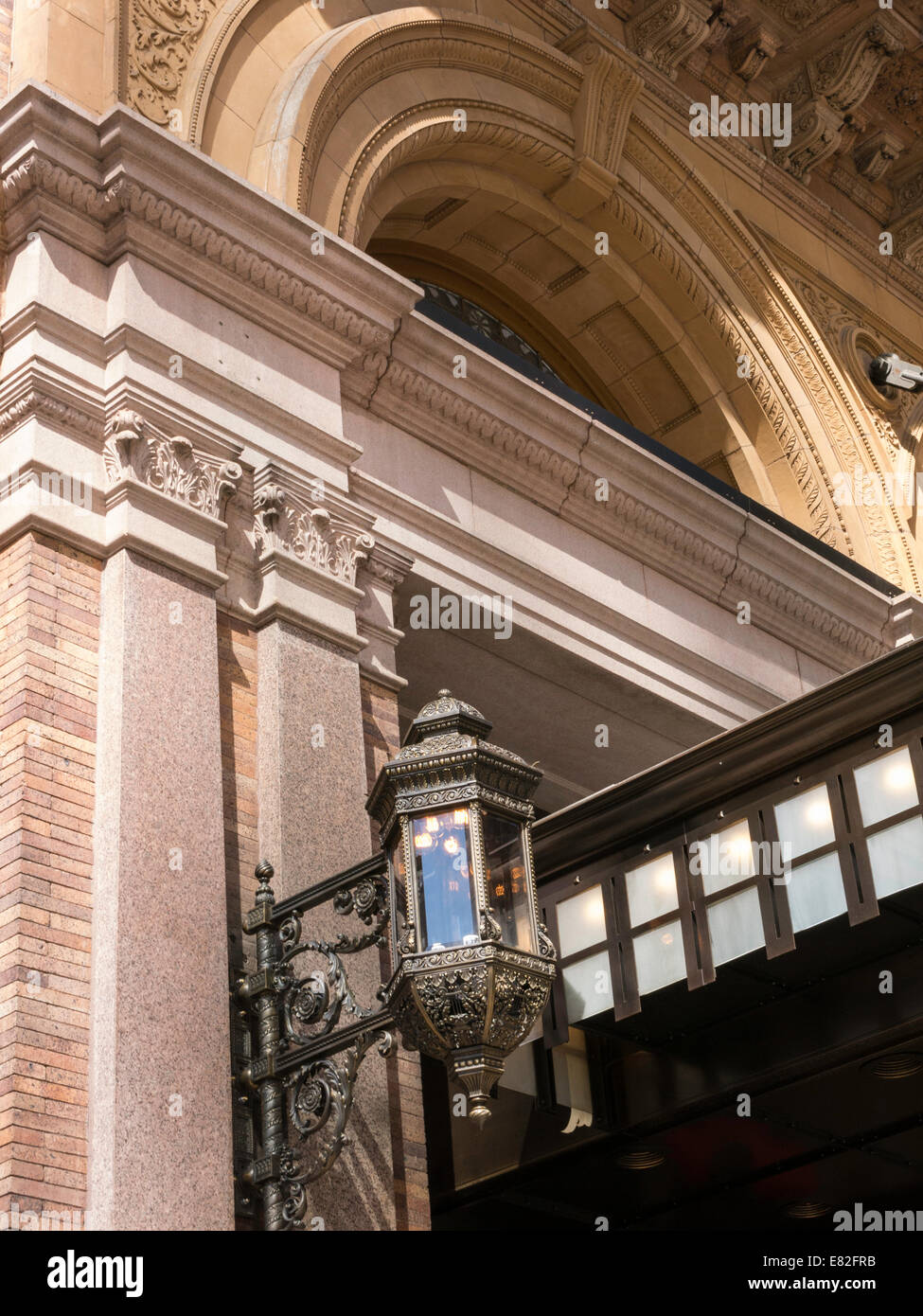 Entrée principale,auvent et Lumière, Carnegie Hall, NYC Banque D'Images