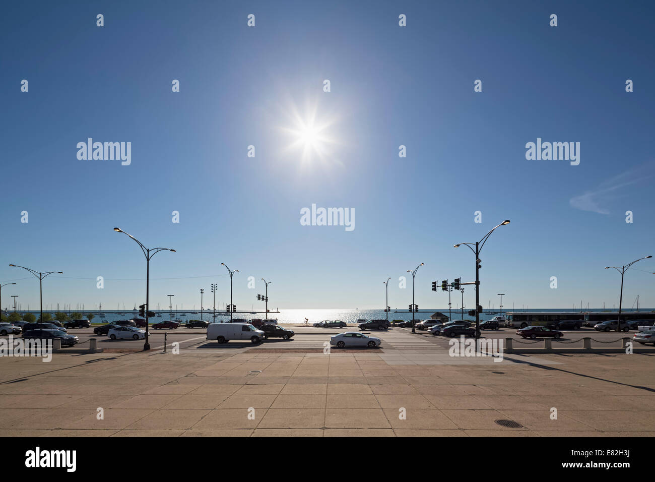 États-unis, Illinois, Chicago, parking voitures à Lake Shore Drive Banque D'Images