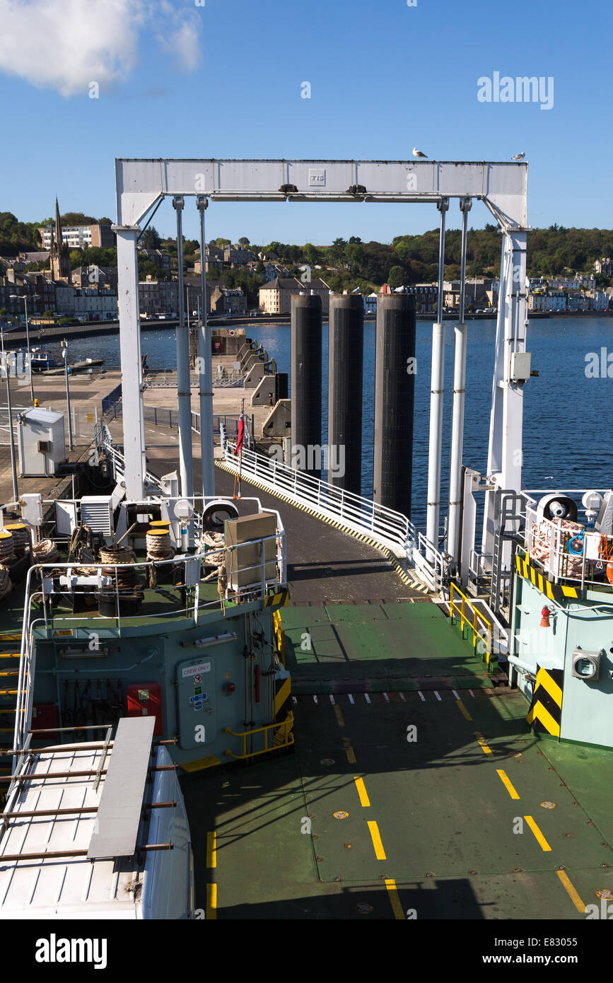 Caledonian MacBrayne rampe d'approche BUTE ferry, voile de Rothesay, Clyde à Wemyss bay. L'Écosse. UK Banque D'Images