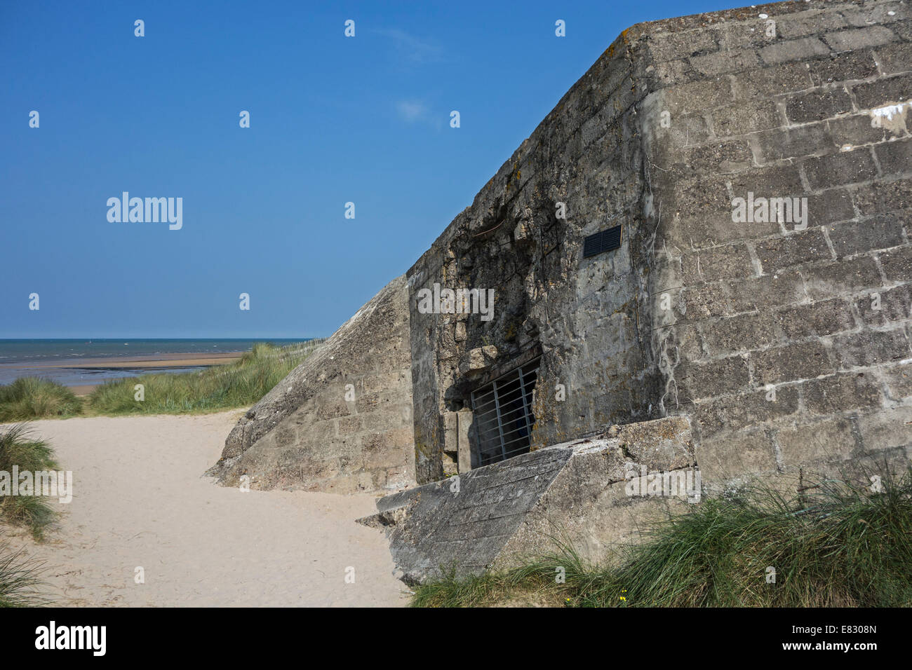 La casemate du confortable bunker allemand à Juno Beach, Courseulles-sur-Mer, Normandie, France Banque D'Images