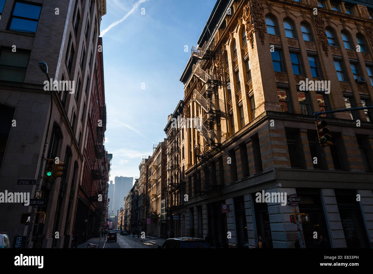 Nous, la ville de New York. Mercer Street/Spring Street, Soho. Banque D'Images