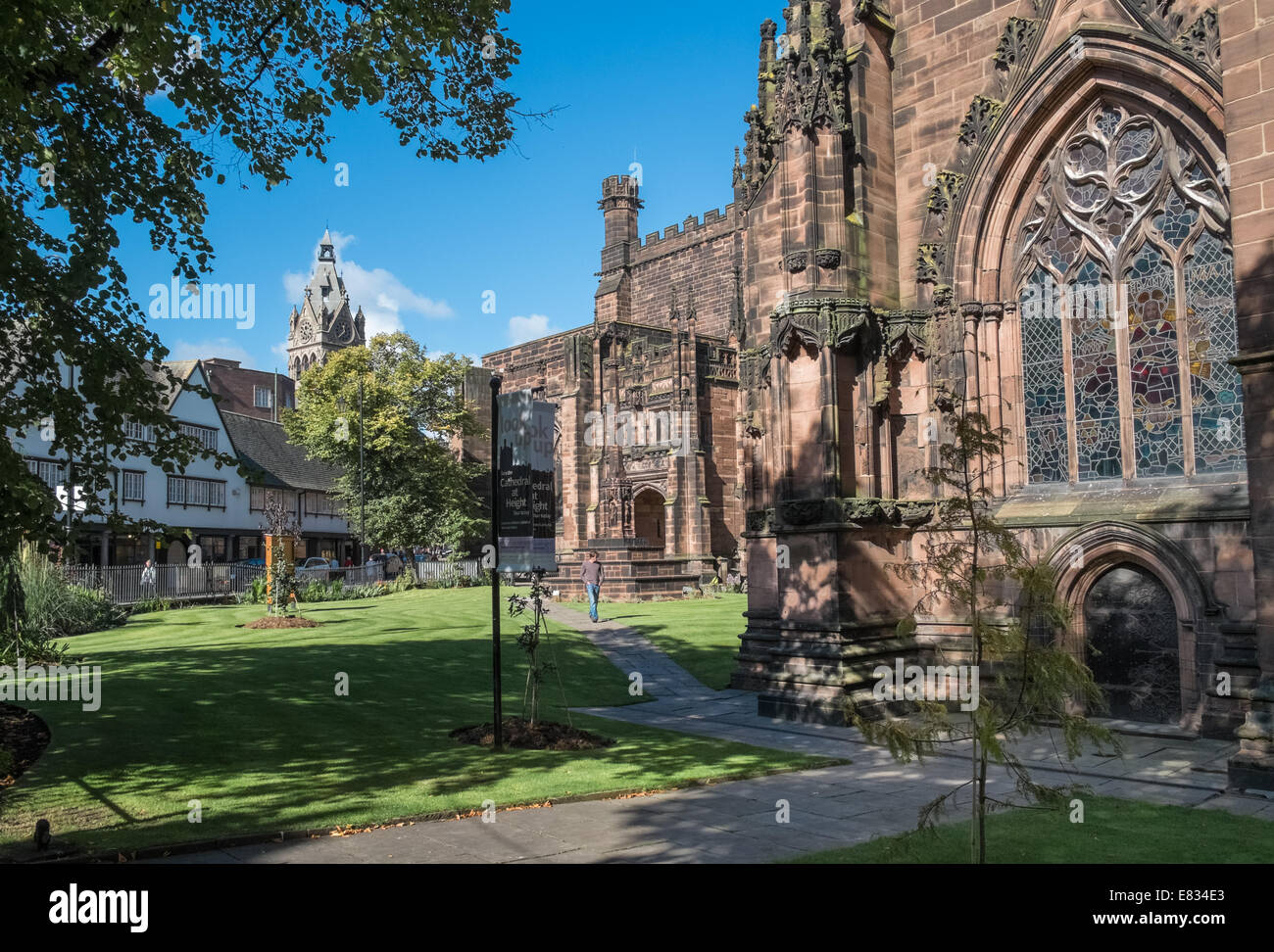 Cathédrale de l'Église d'Angleterre Chester et jardin (côté est), Chester, Cheshire, Angleterre Royaume-uni Banque D'Images