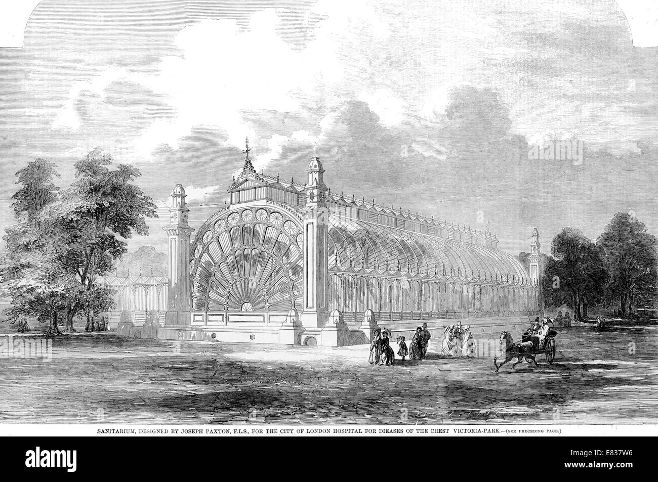 Sanitarium conçu par Joseph Paxton POUR L S F Ville de London Hospital pour combattre les maladies de la poitrine Victoria park circa 1853 Banque D'Images