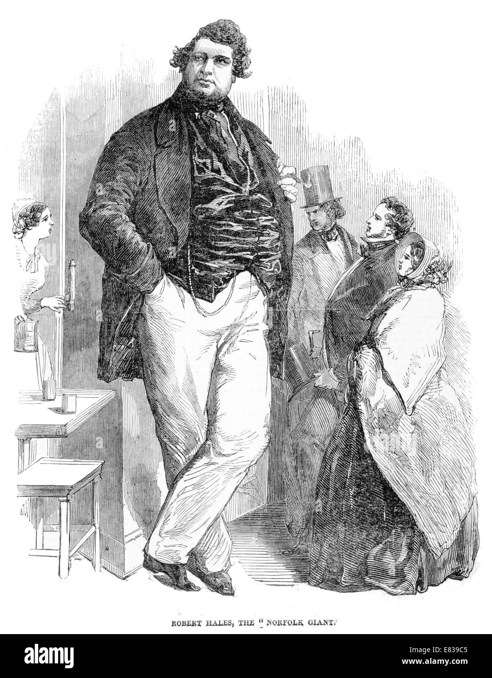 Robert Hales le géant de Norfolk 7 pieds 6 pouces de 33 vers 1853 en pierre Banque D'Images