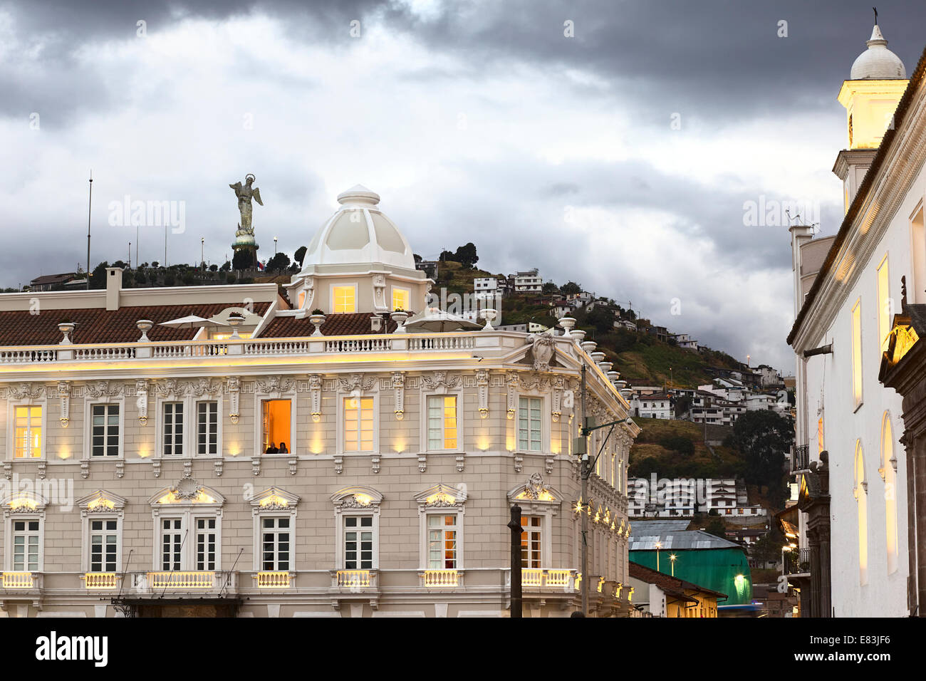 Casa Gangotena hôtel à la Plaza San Francisco dans le centre-ville de Quito, Equateur Banque D'Images