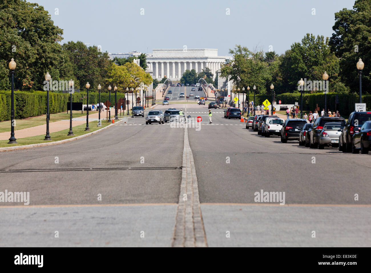 Vue sur le Mémorial de Lincoln de Arlington Cemetery - Washington, DC USA Banque D'Images