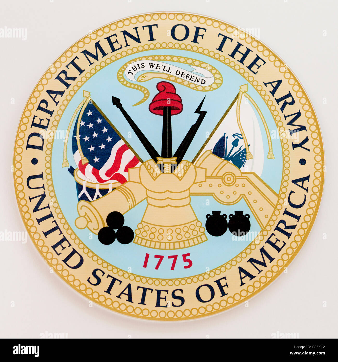 Sceau officiel de l'US Army - USA Banque D'Images