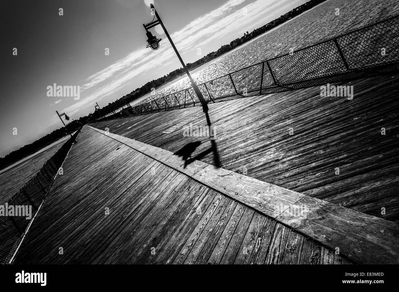 La jetée de pêche au Cap Henlopen State Park, New York Banque D'Images