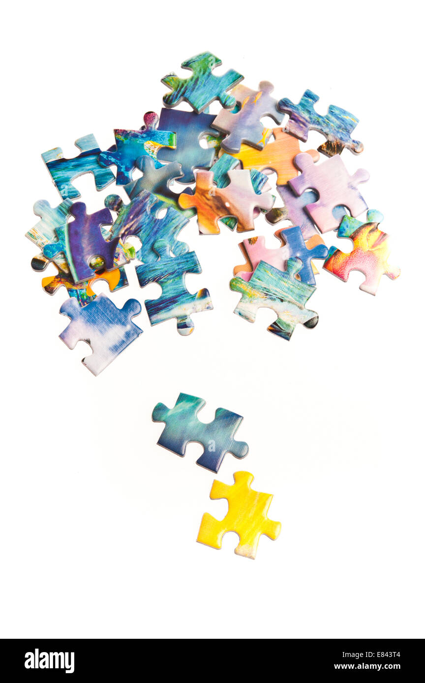 Pièces de puzzle colorées Banque D'Images
