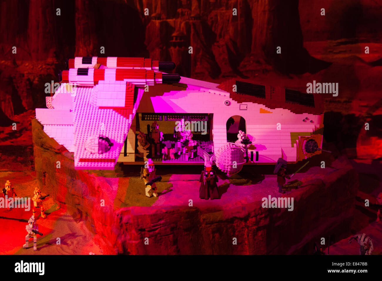 Star wars mini attraction mondiale à Legoland Windsor, London, Angleterre, Royaume-Uni. Banque D'Images