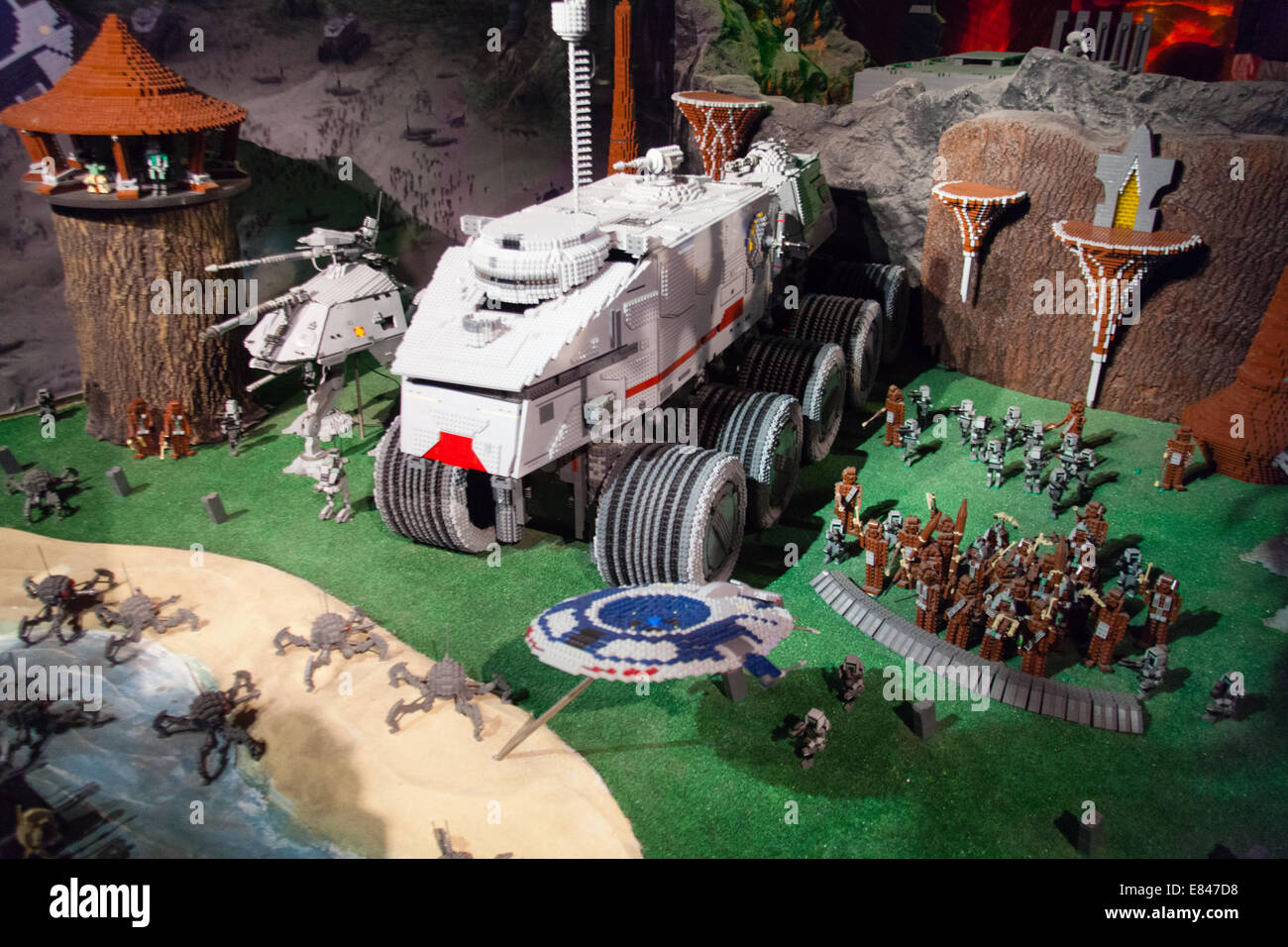 Star wars mini attraction mondiale à Legoland Windsor, London, Angleterre, Royaume-Uni. Banque D'Images