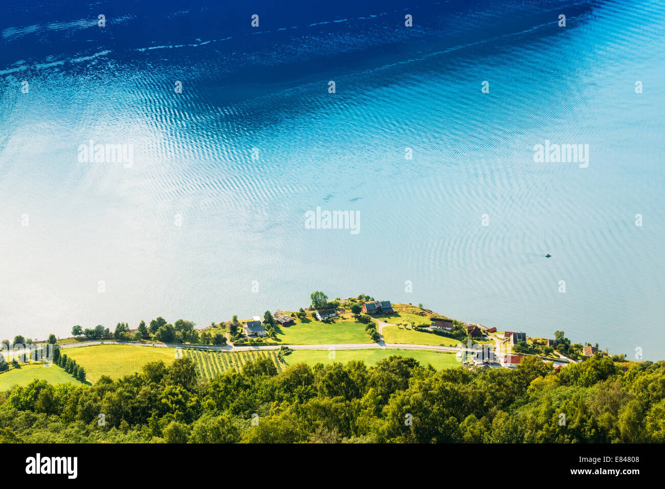 Vu du point de vue Stegastein Aurlandsvangen Aurlandsvegen (Norvège), Banque D'Images