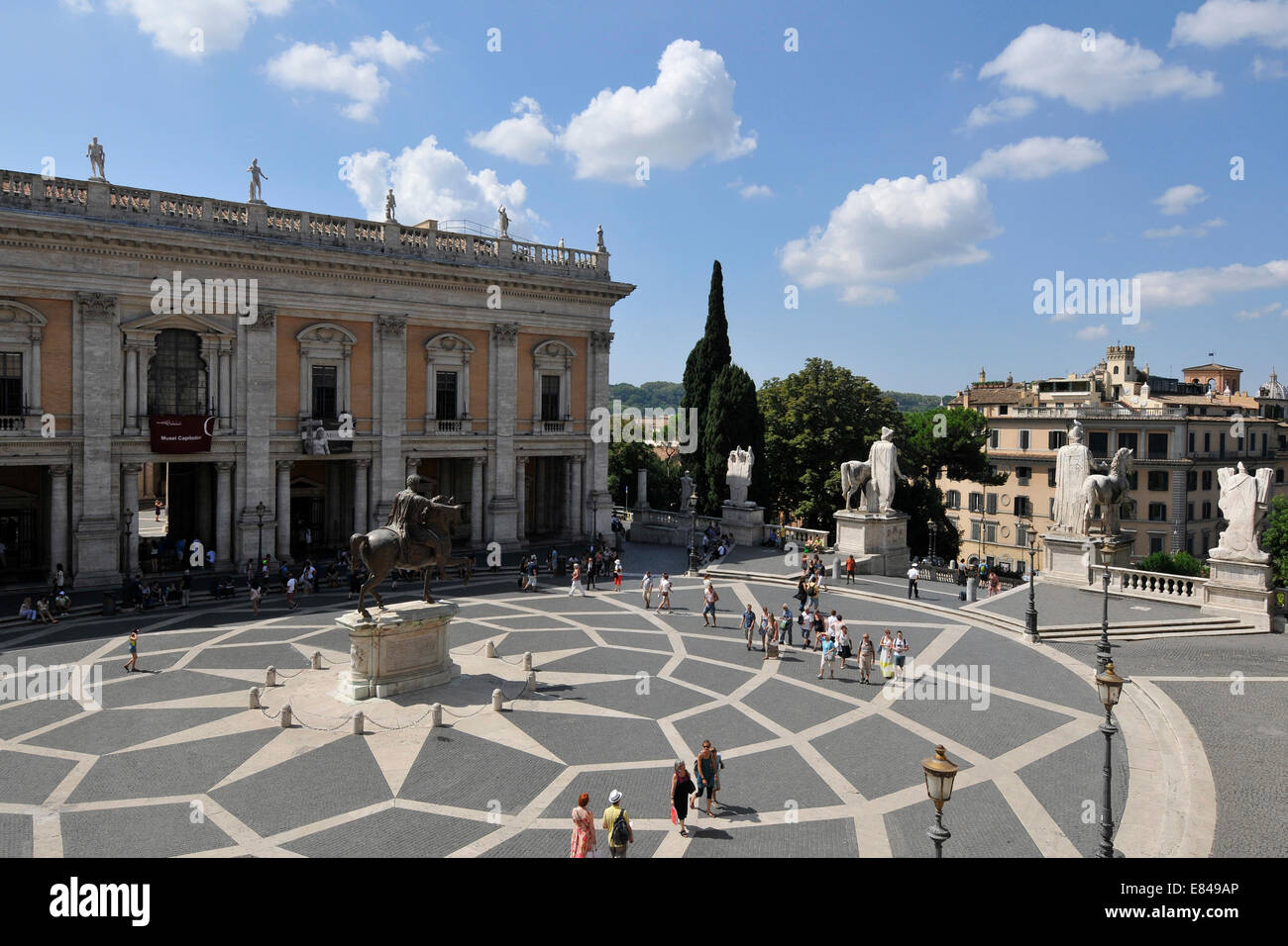 Piazza del Campidoglio et les Musées du Capitole Musei Capitolini Rome Italie Banque D'Images