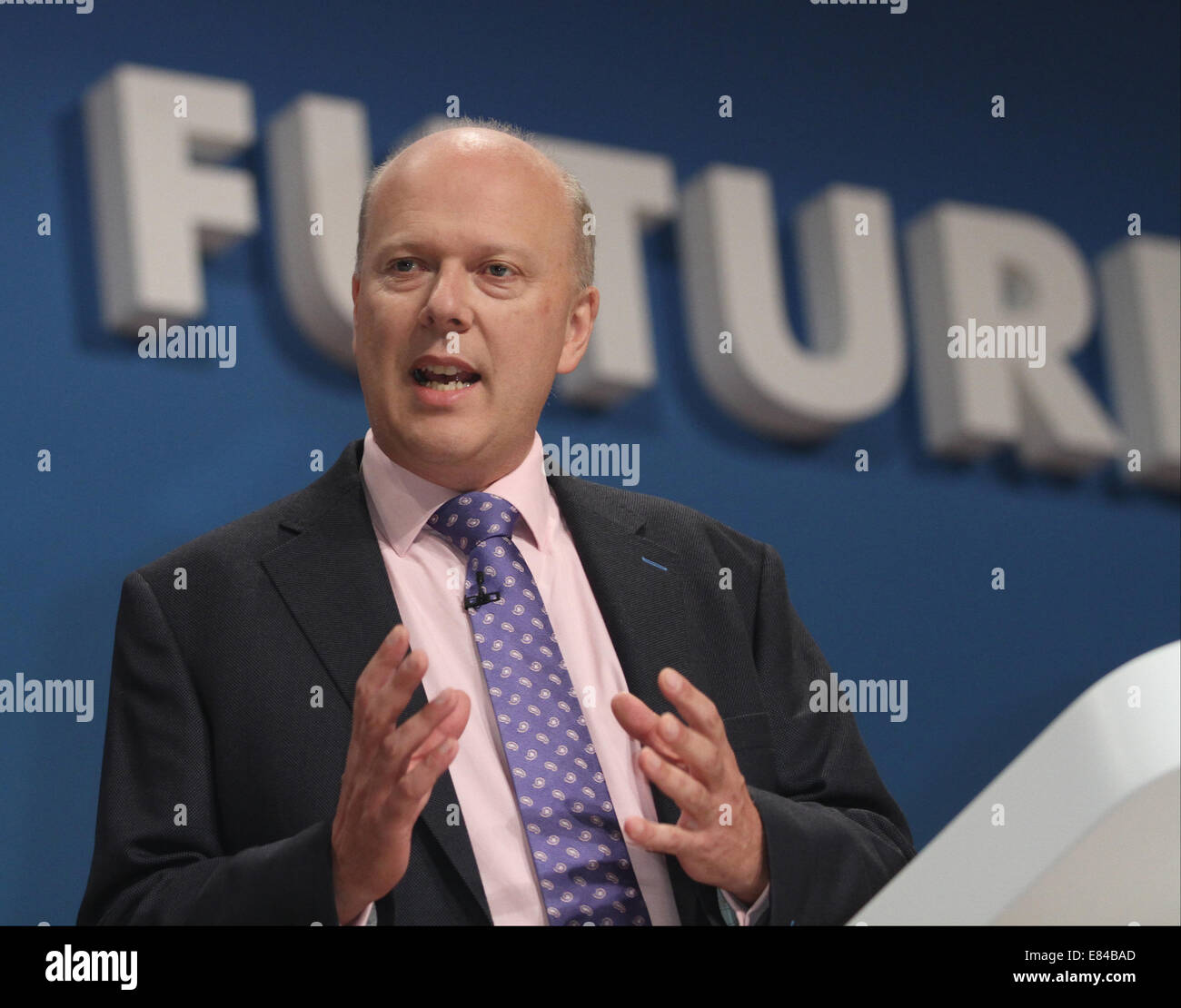 CHRIS GRAYLING MP LORD CHANCELIER ET SECRÉTAIRE 30 septembre 2014 CPI BIRMINGHAM ENGLAND Banque D'Images