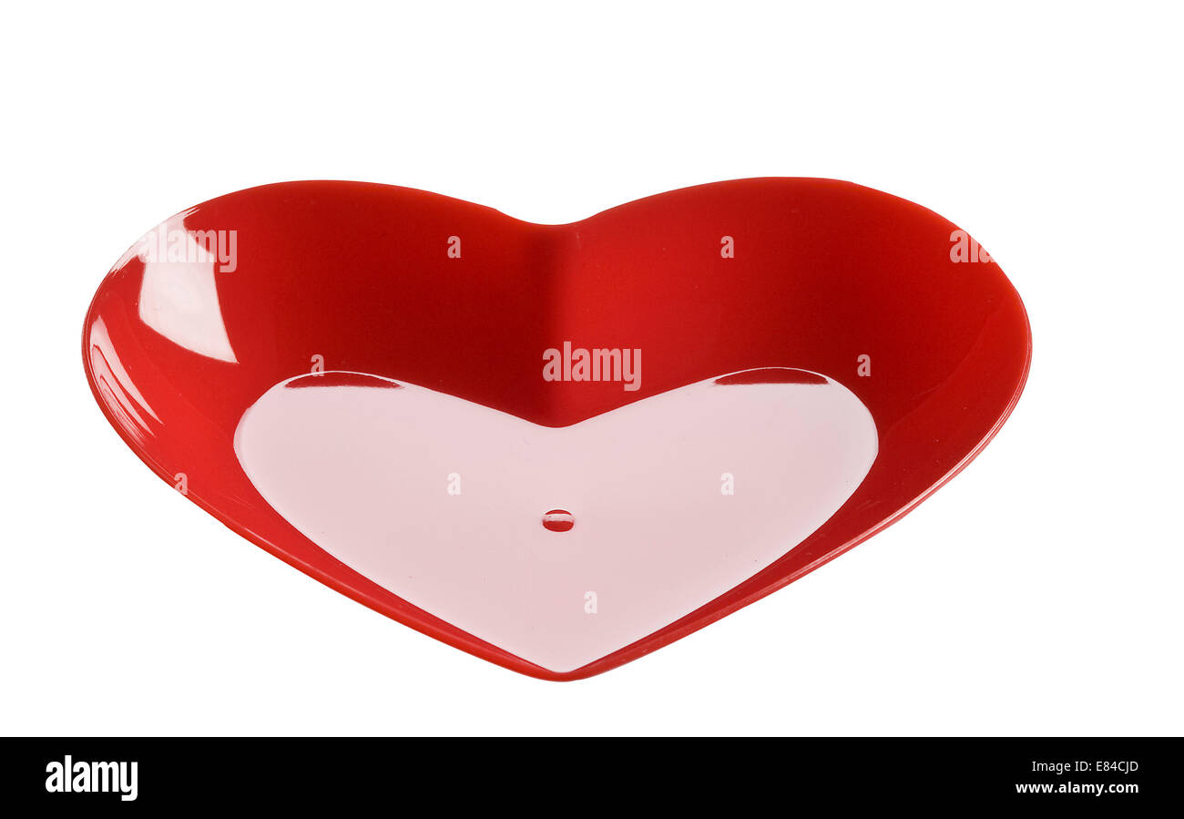 Plat coeur rouge Banque D'Images