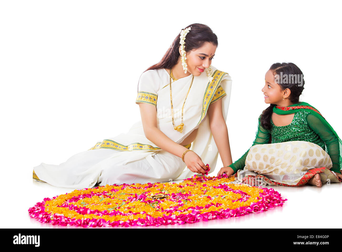 South Indian Diwali Festival Rangoli Banque D'Images