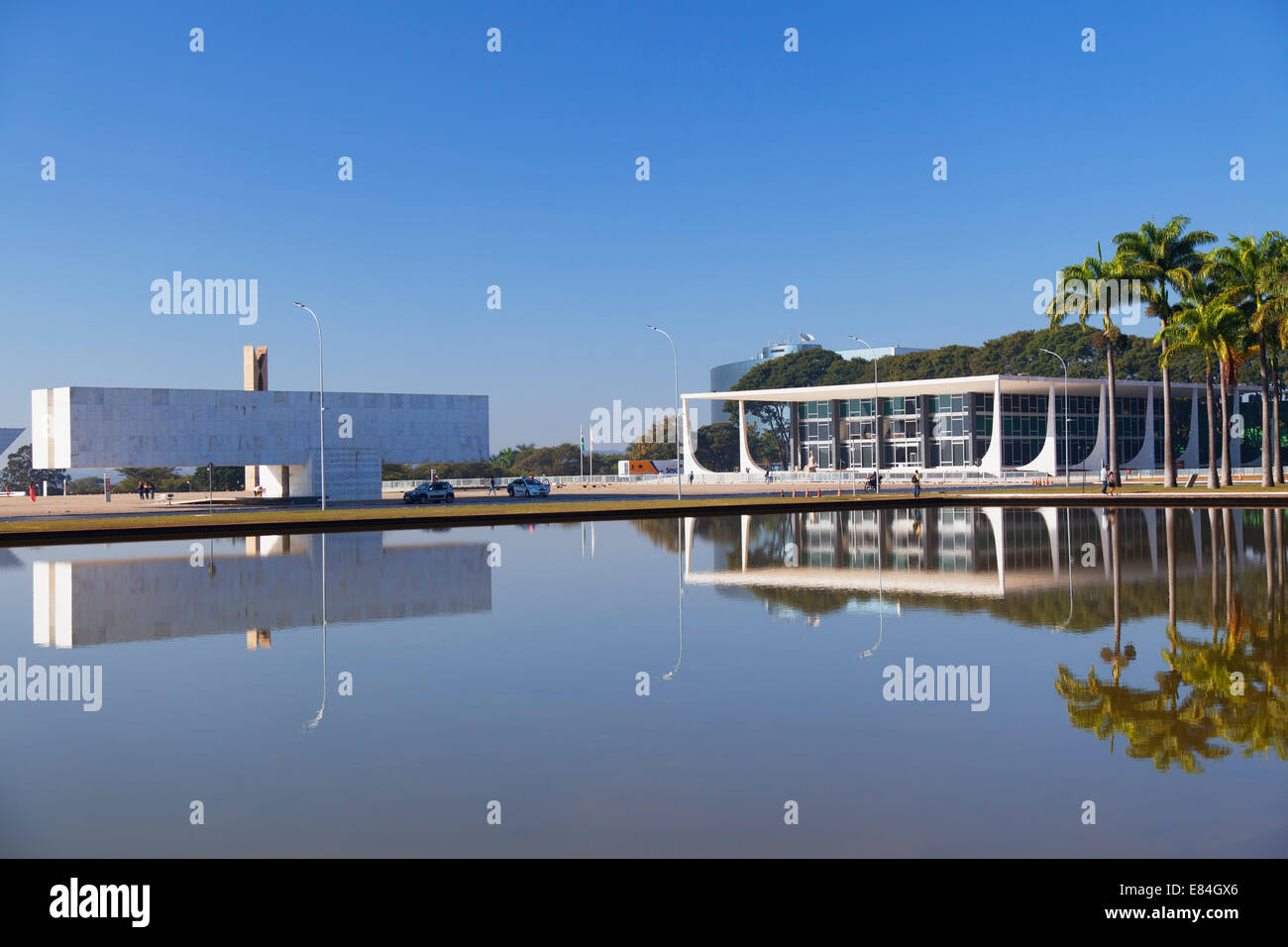 La Cour suprême et trois puissances Square, Brasilia, Brésil, District Fédéral Banque D'Images