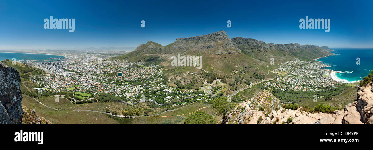 Vue panoramique de la ville du Cap en Afrique du Sud. Banque D'Images