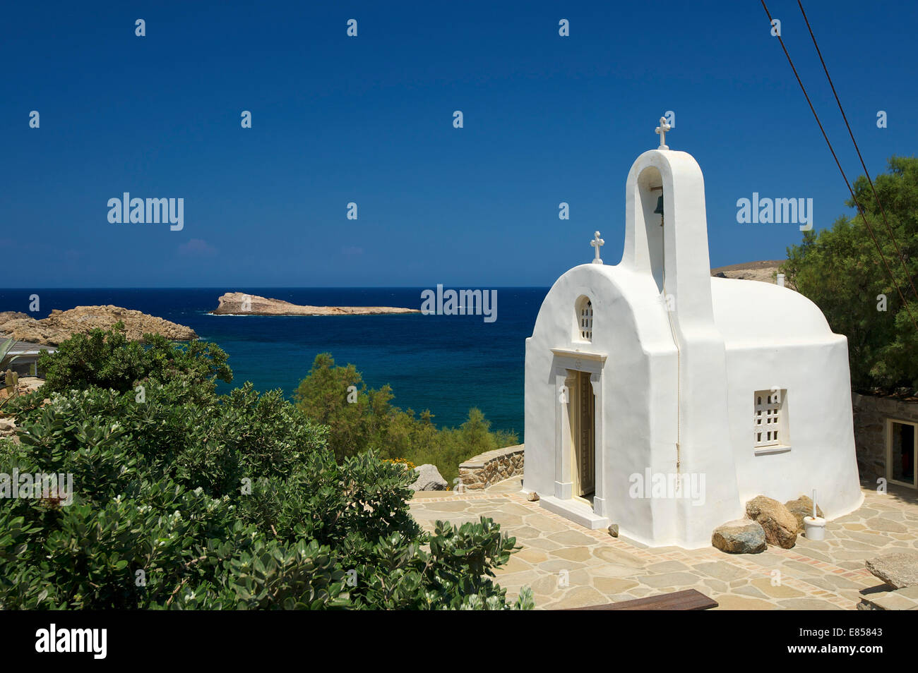 Chapelle, Agios Sostis, Mykonos, Cyclades, Grèce Banque D'Images