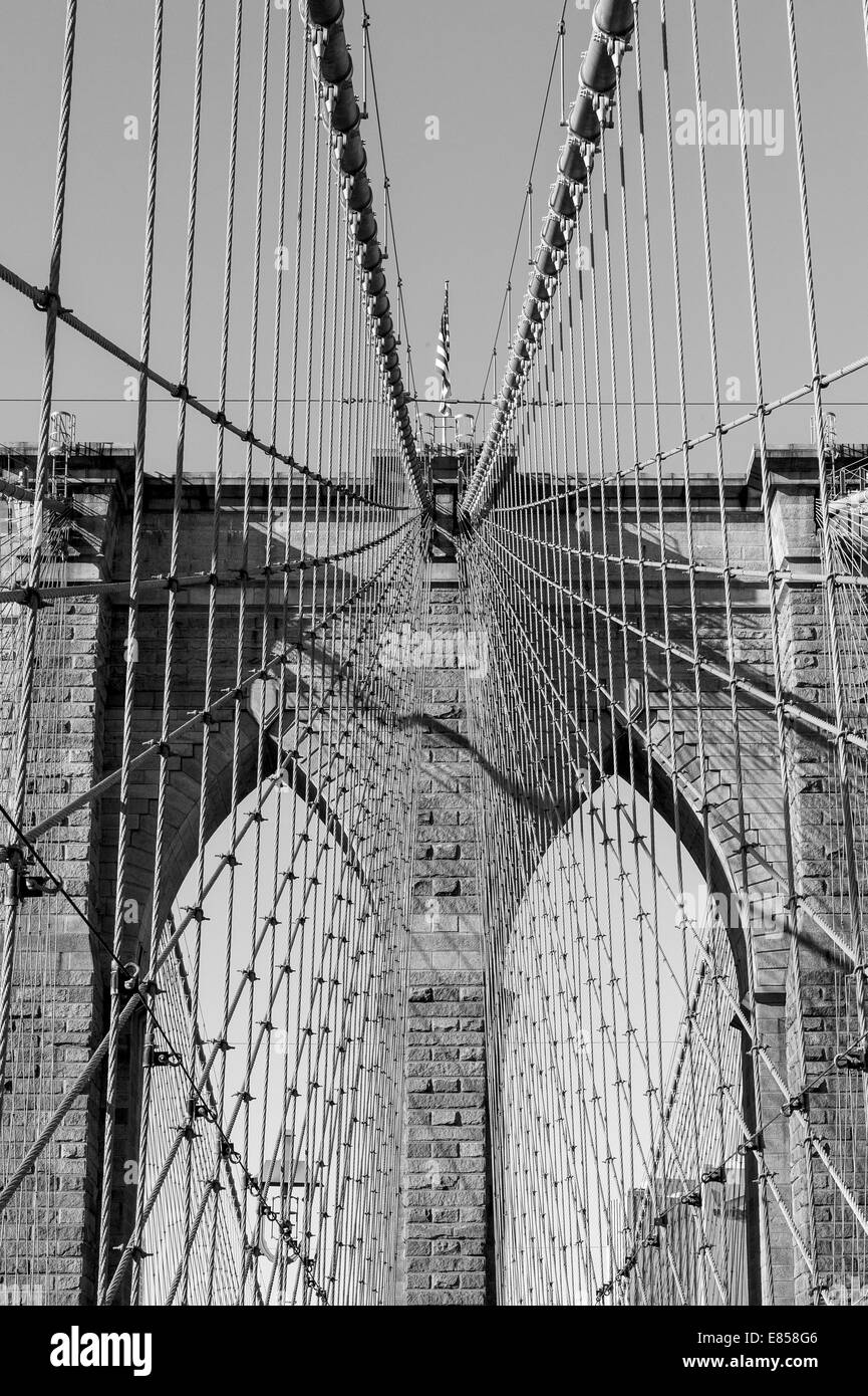Pont de Brooklyn, Manhattan, New York City, New York, USA Banque D'Images