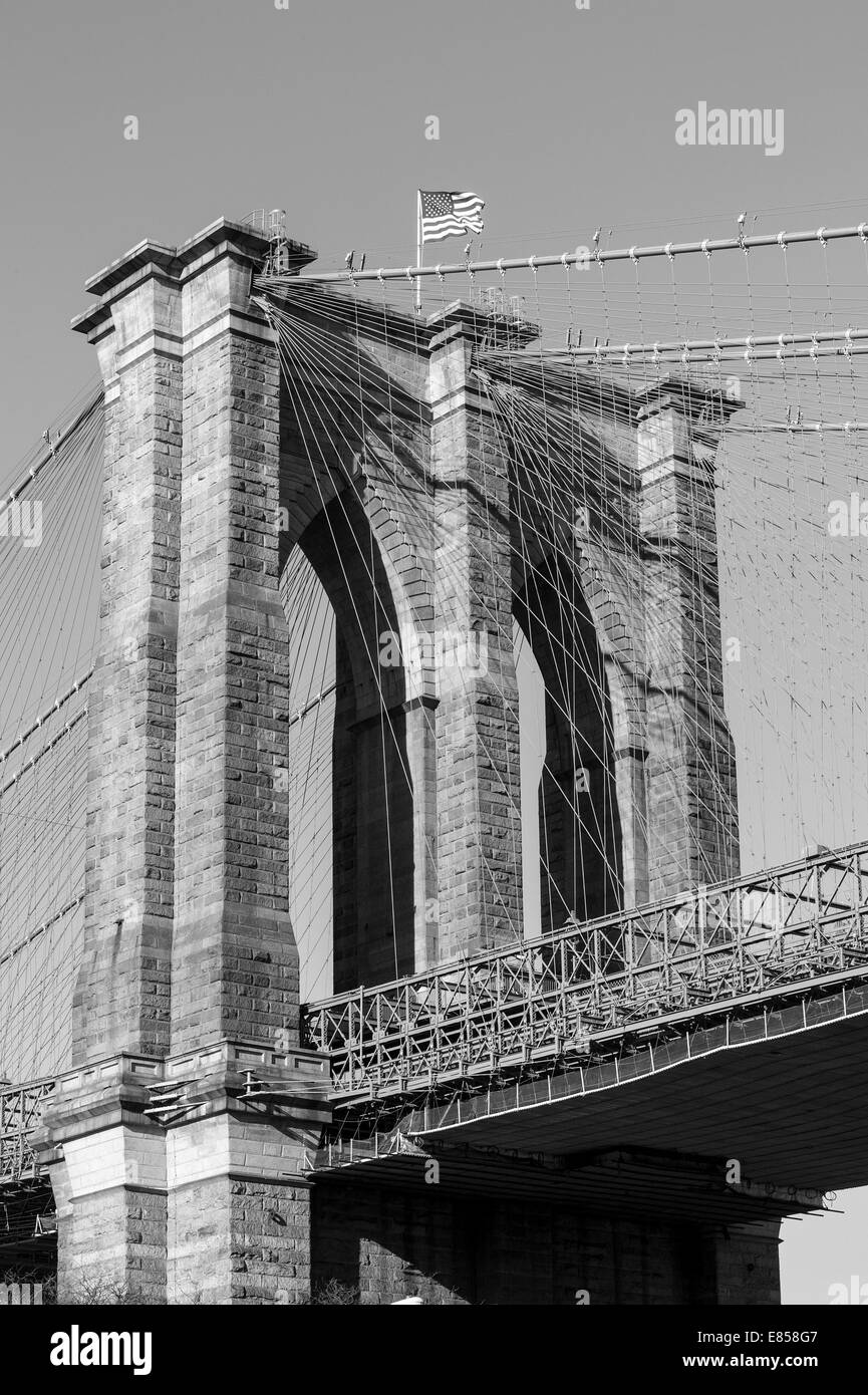 Pont de Brooklyn, Manhattan, New York City, New York, USA Banque D'Images
