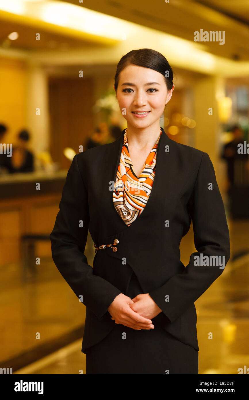 Portrait de serveuse Banque D'Images