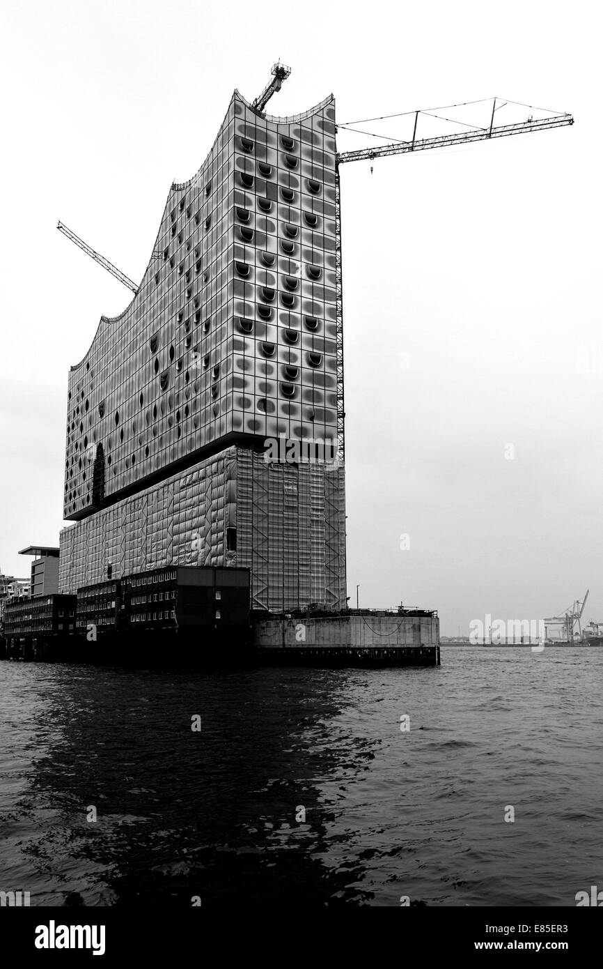 Elbe Philharmonic Hall en construction, Hambourg, Allemagne, Europe. - Septembre 2014 Banque D'Images