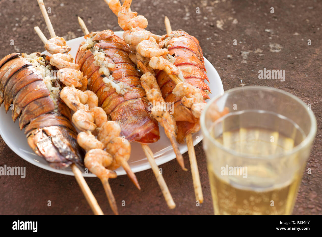 Les homards et les crevettes Banque D'Images