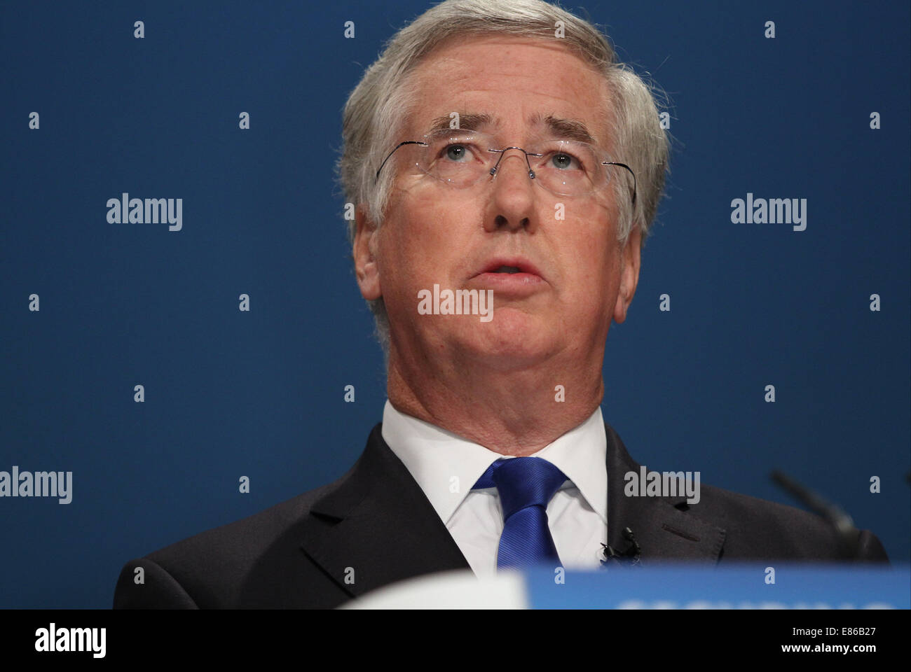 MICHAEL FALLON DÉPUTÉ SECRÉTAIRE D'ÉTAT À LA DÉFENSE 01 octobre 2014 CPI BIRMINGHAM ENGLAND Banque D'Images