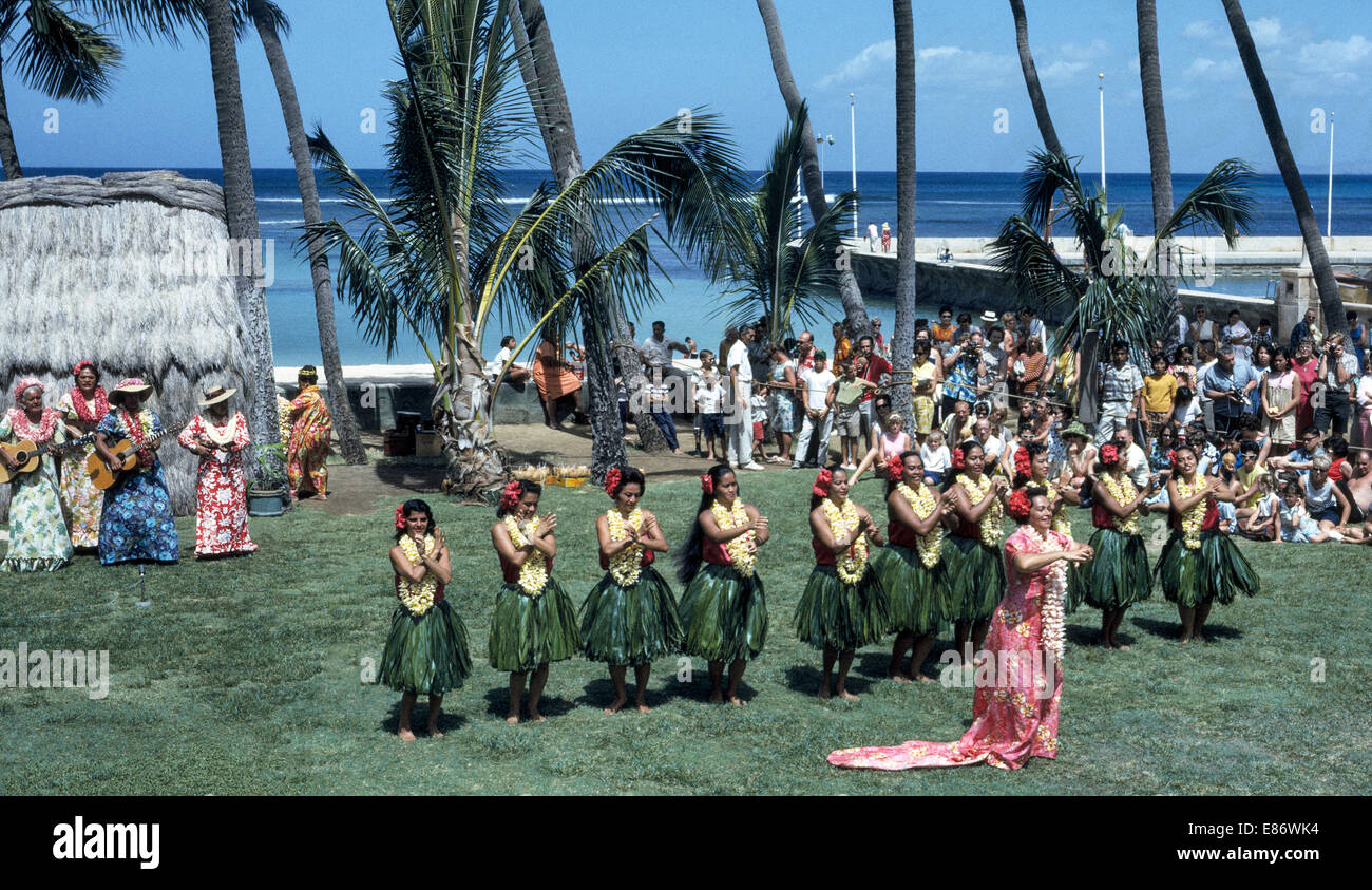 La célèbre foire en Hula Kodak 1937 et a été un "must-see" attraction pour les visiteurs à Honolulu, Hawaii, USA, depuis 65 ans. Banque D'Images