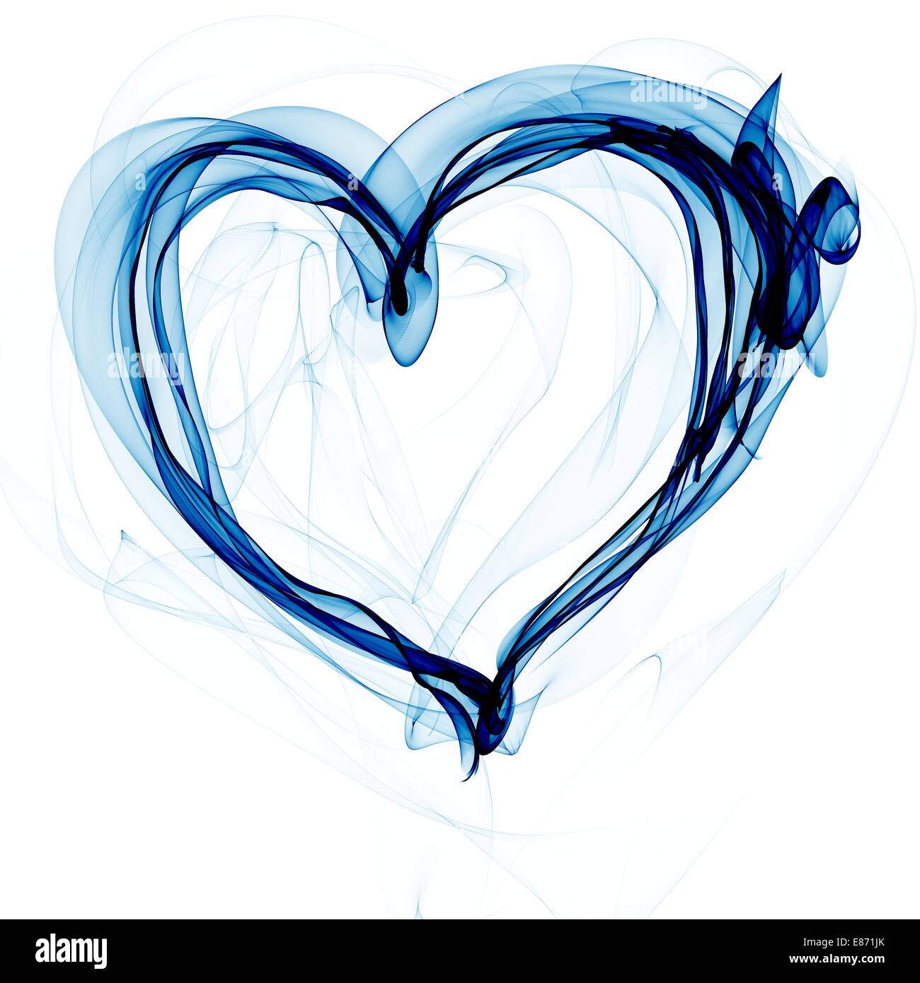 Coeur bleu fait de la fumée Banque D'Images