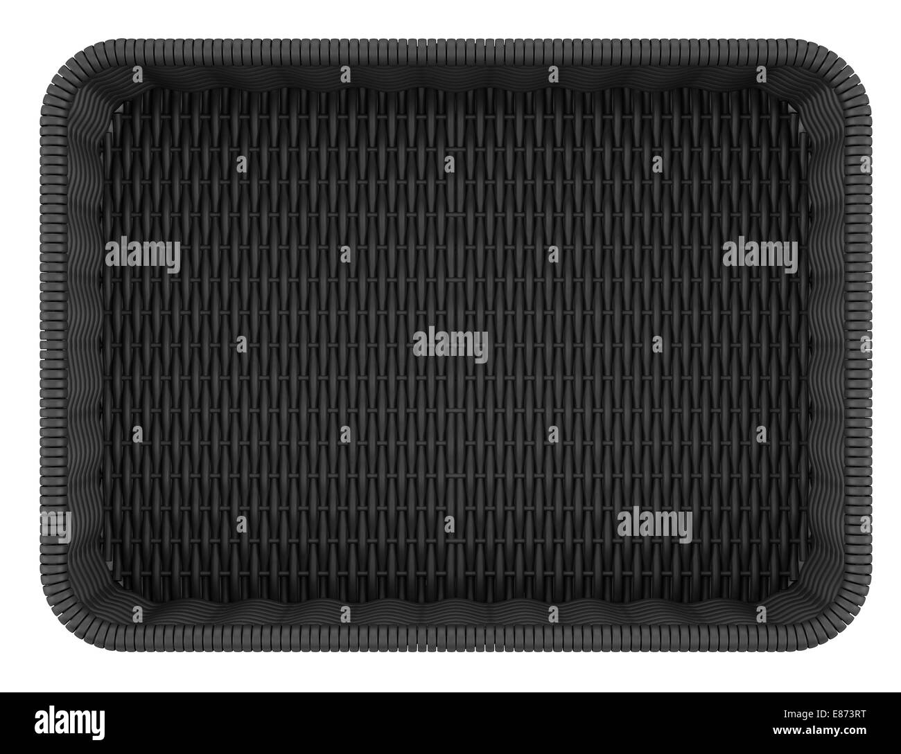 Vue de dessus du panier à pain noir vide isolé sur fond blanc Banque D'Images