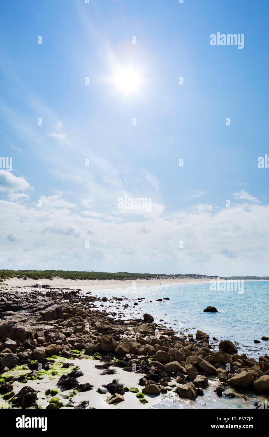 La côte au nord de Derrybeg près de l'île de Inishmeane, Gweedore, comté de Donegal, en République d'Irlande Banque D'Images