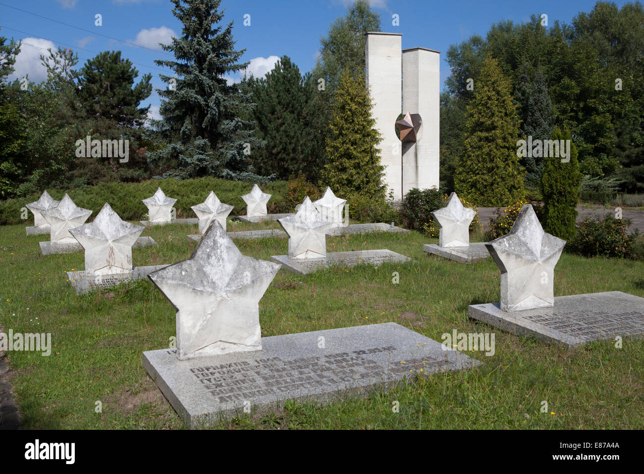 Cmentarz Żołnierzy Radzieckitch, cimetière de guerre soviétique à Pruszcz Gdanski, Pologne Banque D'Images