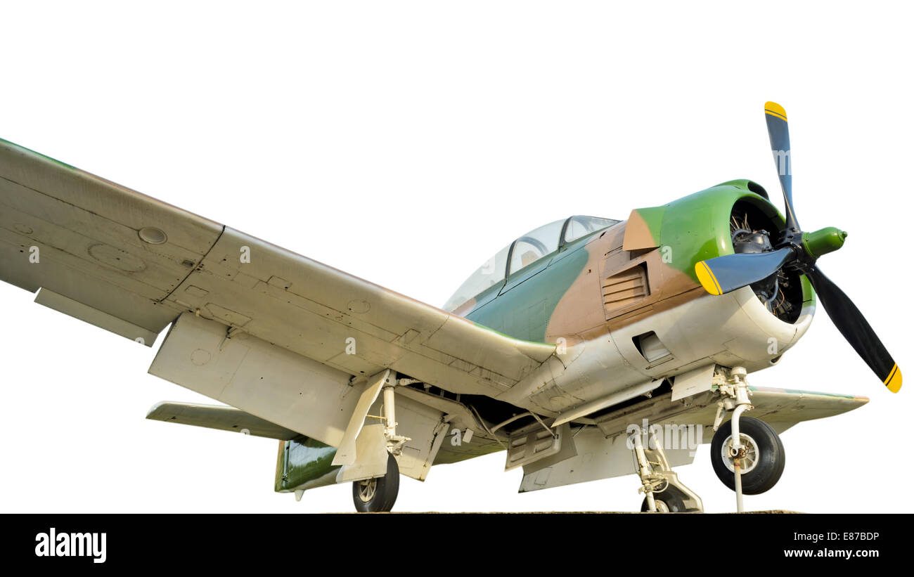 La chasse de l'ancien utilisé dans la guerre mondiale 2 de la Thaïlande sur fond de ciel bleu Banque D'Images